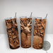 Western-style 20-oz stainless steel insulated tumbler with faux leather deer design. Let Tammi Oribello Designs personalize yours today! 